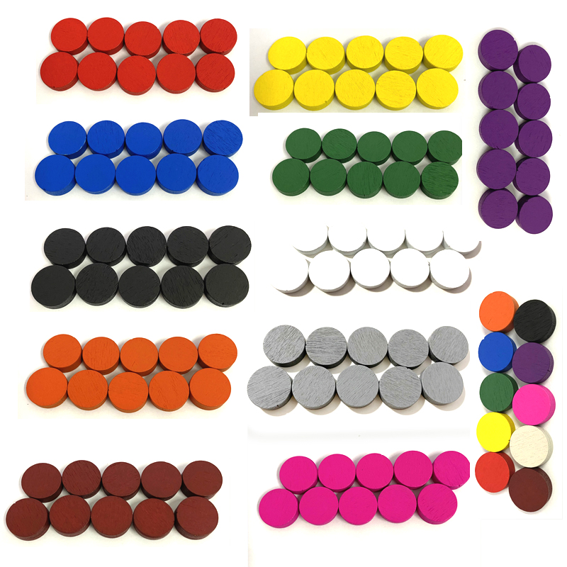 Board Game Quiz - 50 peças 15*5mm 11 cores discos