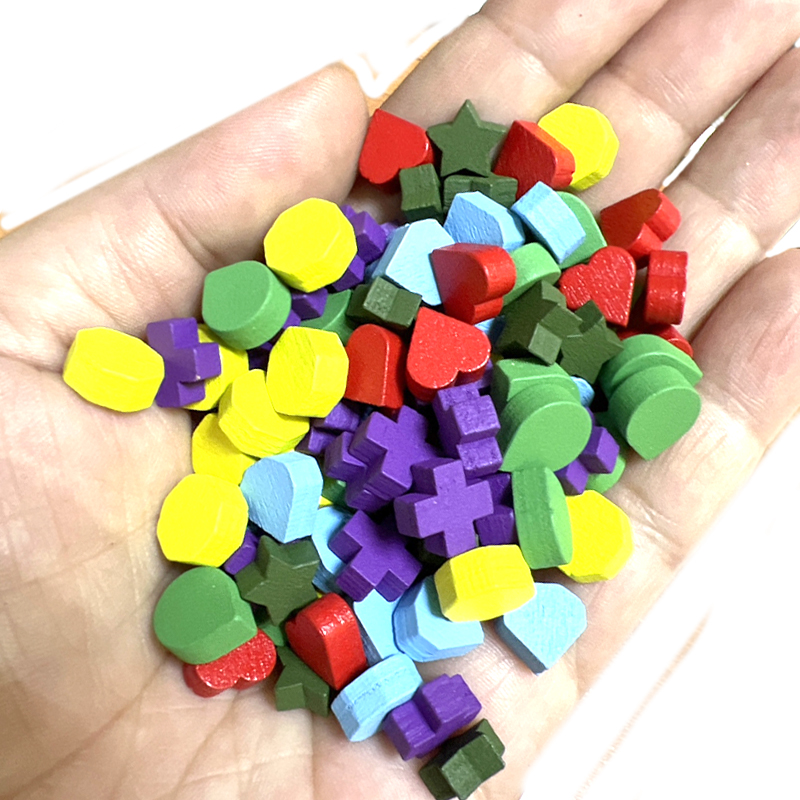 Board Game Sequence - 100 peças 10mm coração/diamante/água/cruz/estrela peão peças