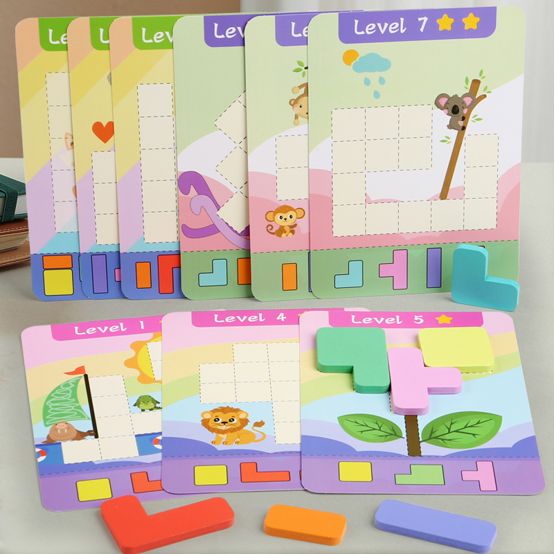 Board Game Quiz - Brinquedo de quebra-cabeça educacional de madeira,