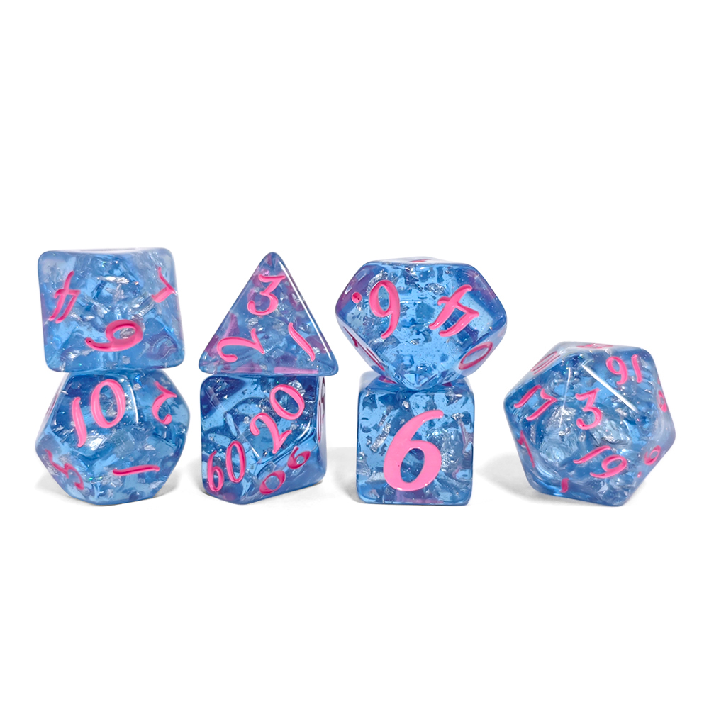 7 pçs/set cor azul resina conj - Board Game Rpg avaliação e preço